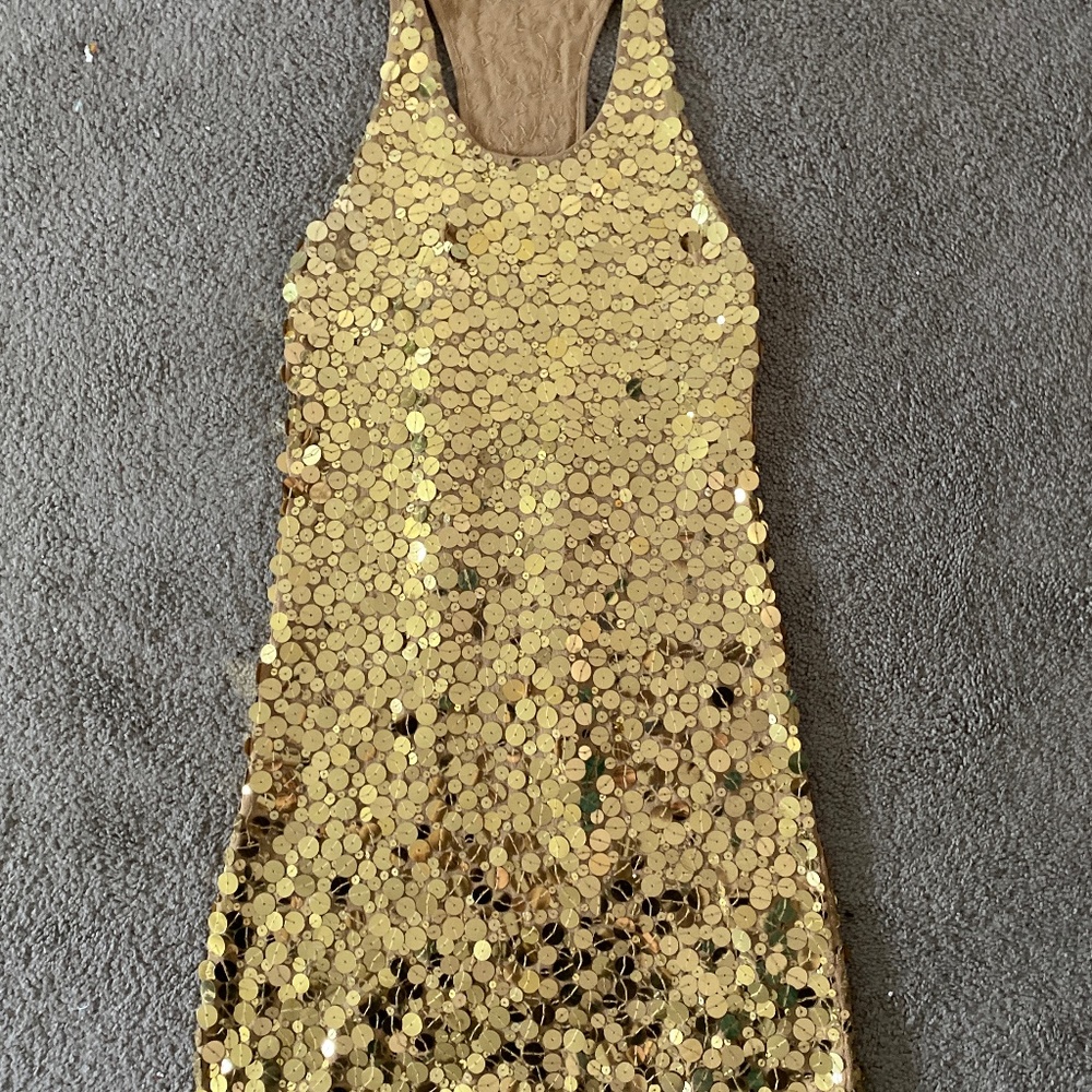 Gold sequenced dress